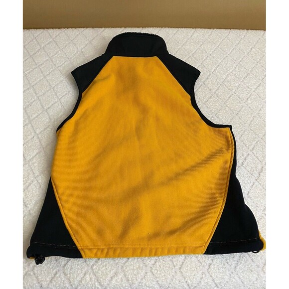 Vintage LL Bean Women’s Black/Yellow Vest Fur Trim Two Front Pockets Sz Petite M - Picture 7 of 15